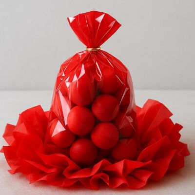 Edge Collections - 11" x 5" - Red - Solid Color Cello Bags Image 2