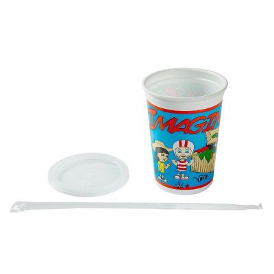 Edge Collections  - 12" - Multicolor - Cups with Straws and Lids! Image 2