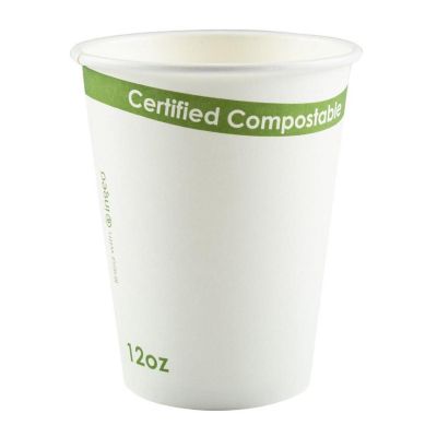 Edge Collections  - 12" - White - Compostable Cup PLA Lined! Image 1