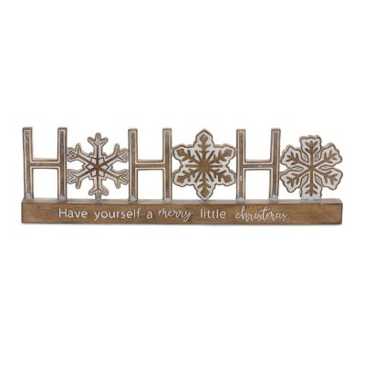 Edge Collections - 12" - White - Tabletop Sentiment Sign Ho Ho Ho! Image 1