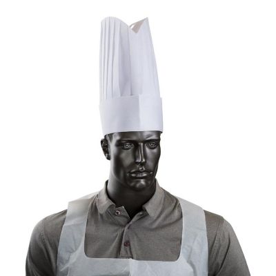 Edge Collections  - 12" - White - Viscose Pleated Chef Hats! Image 2