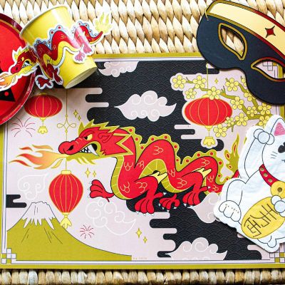 Edge Collections - 12&amp;#8221; x 16&amp;#8221; - Multicolor - Ninja Paper Placemat! Image 1