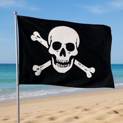 Edge Collections - 12" x 18" - Black - Pirate Flag Image 2