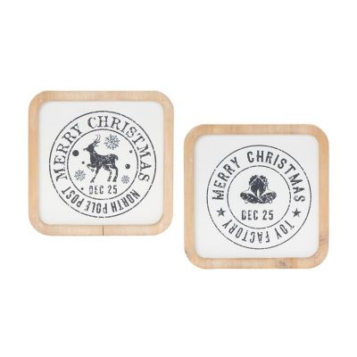 Edge Collections - 12x10 - White - Holiday Mail Stamp Plaque! Image 1