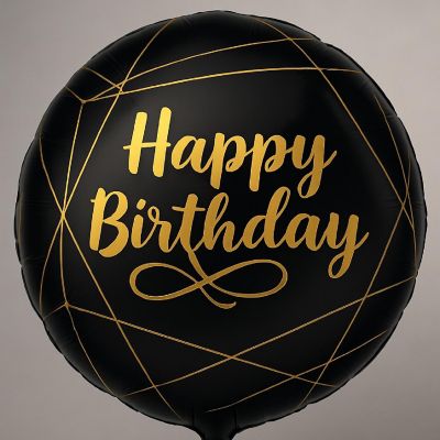 Edge Collections - 16" - Black - Elegant Happy Birthday Image 2