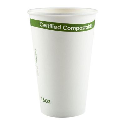 Edge Collections  - 16" - White - Compostable Cup PLA Lined! Image 1