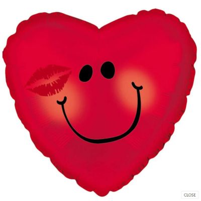 Edge Collections - 18" - Red - Smile Face Balloon Image 1