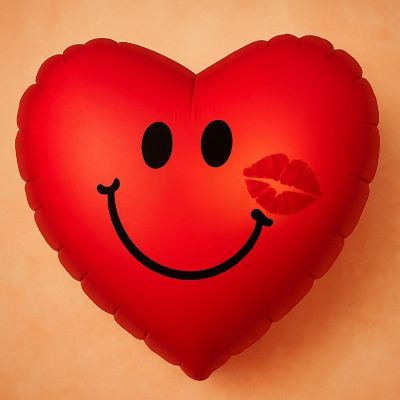 Edge Collections - 18" - Red - Smile Face Balloon Image 2