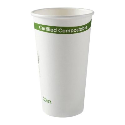 Edge Collections  - 20" - White Compostable Cup PLA Lined! Image 1