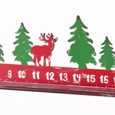 Edge Collections - 23.5"x 5.5" - Red - Charming Christmas Countdown Figurine! Image 1