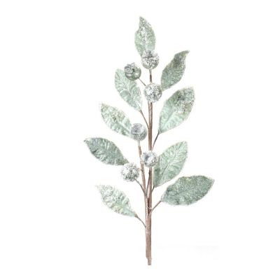Edge Collections - 24" - Green - Glittered Pod Leaf Spray! Image 1
