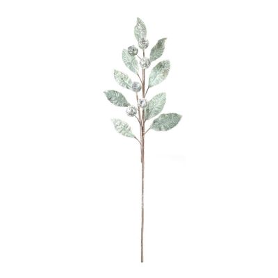 Edge Collections - 24" - Green - Glittered Pod Leaf Spray! Image 1
