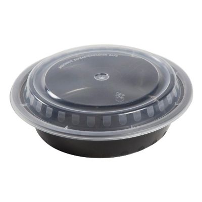 Edge Collections  - 24" - Round Black Containers and Lids! Image 1