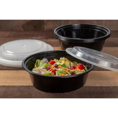 Edge Collections  - 24" - Round Black Containers and Lids! Image 2