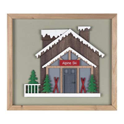 Edge Collections - 24x36" - Multicolor - Ski Lodge Framed Wall Art! Image 2