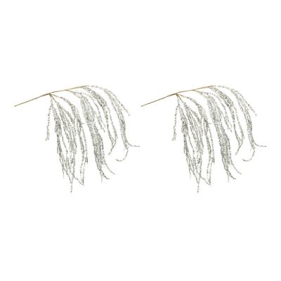 Edge Collections - 30" - Silver - Hanging Tinsel Branch! Image 2