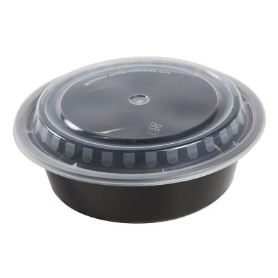 Edge Collections  - 32" - Round Black Containers and Lids! Image 1