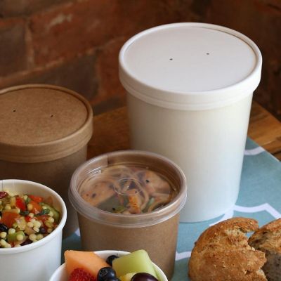 Edge Collections  - 32" - White Vented Paper Food Container Lids! Image 1
