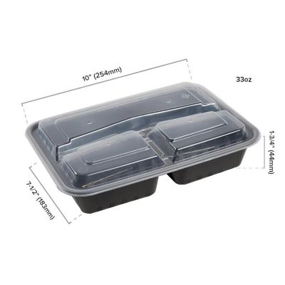 Edge Collections  - 33" - Black - 3 Compartment Containers! Image 2