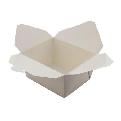 Edge Collections  - 4-3/8" X 3.5" X 2.5" - White Folded Takeout Boxes! Image 1