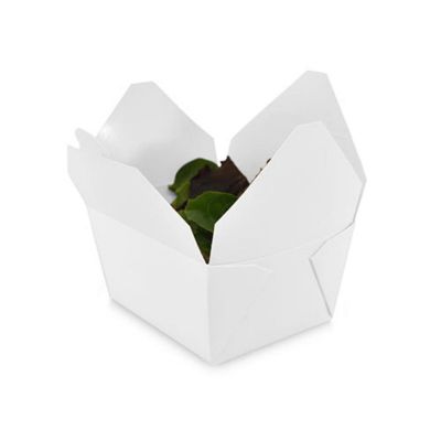 Edge Collections  - 4-3/8" X 3.5" X 2.5" - White Folded Takeout Boxes! Image 2