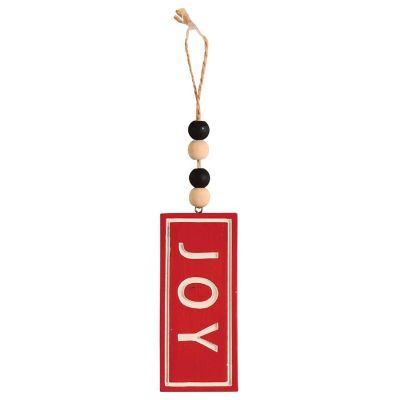 Edge Collections - 4" - Red - Peace Joy Noel Ornament 3 Assorted! Image 2