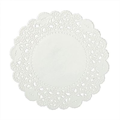 Edge Collections  - 4 " - White - Disposable Paper Lace Doilies! Image 1