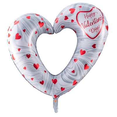 Edge Collections - 42" - Silver - Heart Balloon Image 1