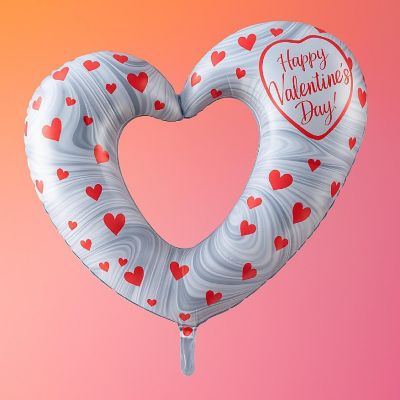 Edge Collections - 42" - Silver - Heart Balloon Image 2