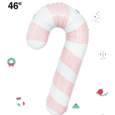 Edge Collections - 46" - Pastel Pink Candy Cane Balloon Image 1