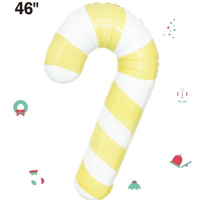 Edge Collections - 46" - Yellow Candy Cane Balloon Image 1