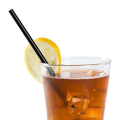 Edge Collections  - 5.75" - Jumbo Black Unwrapped Straws! Image 1