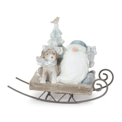 Edge Collections - 6" - Blue and White - Gnome Sled Figurine! Image 1