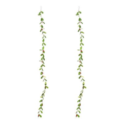 Edge Collections - 6' - Green - Fabric Mistletoe String Garland! Image 2
