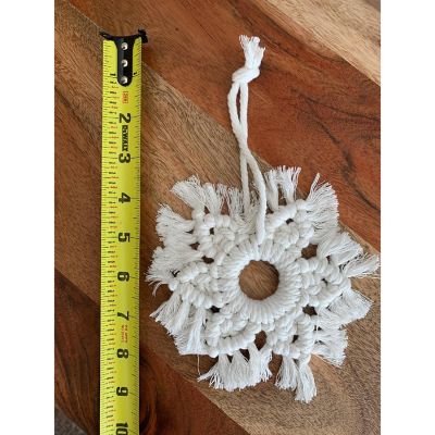 Edge Collections - 6" - White - Handwoven Macrame Snowflake Ornament! Image 2