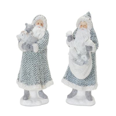 Edge Collections - 6" - White - Santa Figurines Sweater Coat! Image 1