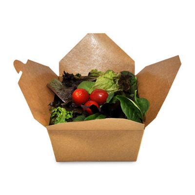 Edge Collections  - 6" x 4-3/4" x 2.5" - Brown - Folded Takeout Boxes! Image 2