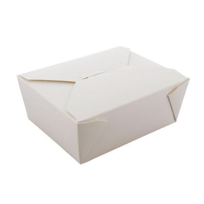 Edge Collections  - 6" x 4-3/4" x 2.5" - White Folded Takeout Boxes! Image 1