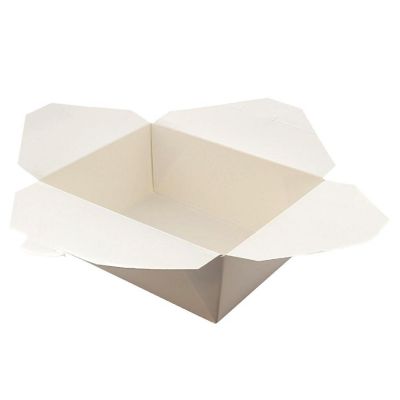 Edge Collections  - 6" x 4-3/4" x 2.5" - White Folded Takeout Boxes! Image 1