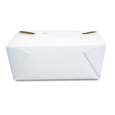 Edge Collections  - 6" x 4-3/4" x 2.5" - White Folded Takeout Boxes! Image 2