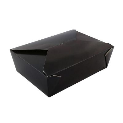Edge Collections  - 7-3/4 x 5.5 x 2.5 - Black Folded Takeout Boxes! Image 1