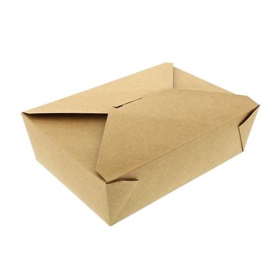Edge Collections  - 7-3/4" x 5.5" x 2.5" - Brown - Folded Takeout Boxes! Image 1