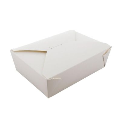 Edge Collections  - 7-3/4" x 5.5" x 2.5" - White Folded Takeout Boxes! Image 1