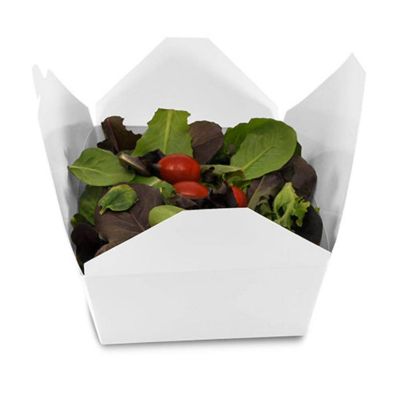 Edge Collections  - 7-3/4" x 5.5" x 2.5" - White Folded Takeout Boxes! Image 2