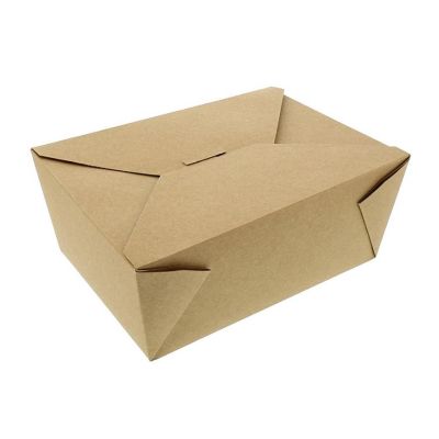 Edge Collections  - 7-3/4 " x 5.5 " x 3.5 " - Brown - Folded Takeout Boxes! Image 1