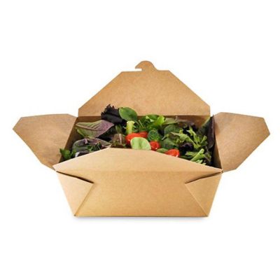 Edge Collections  - 7-3/4 " x 5.5 " x 3.5 " - Brown - Folded Takeout Boxes! Image 2