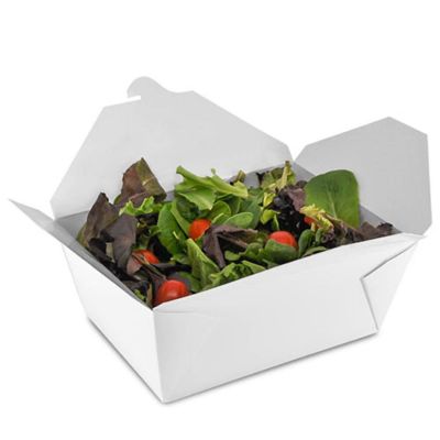 Edge Collections  - 7-3/4" x 5.5" x 3.5" - White Folded Takeout Boxes! Image 2