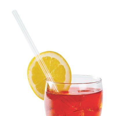 Edge Collections  - 7.75" - Giant Clear Paper Wrapped Straws! Image 1
