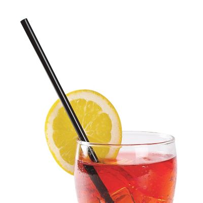 Edge Collections  - 7.75" - Jumbo Black Paper Wrapped Straw! Image 1