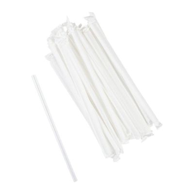 Edge Collections  - 7.75" - Jumbo Red Paper Wrapped Straws! Image 2